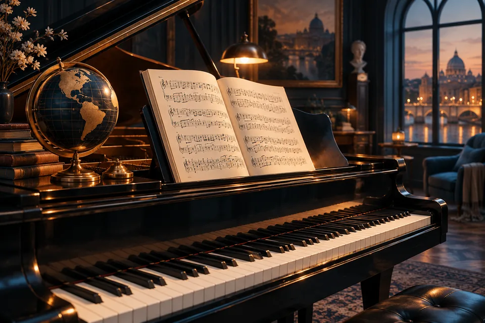 ภาพประกอบโน้ตเปียโนเพลงสากล